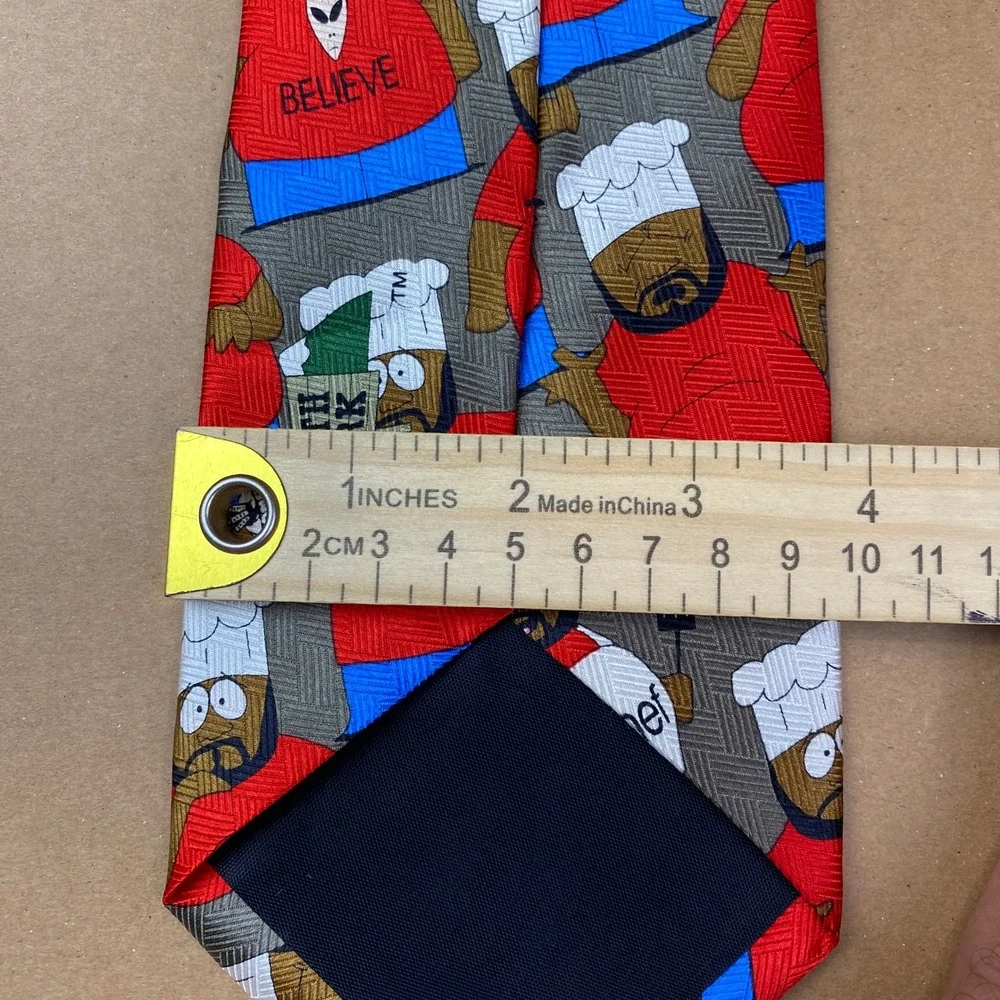 VTG Y2K RM Style South Park Chef Character Mens OS Red Silk Novelty Necktie Tie